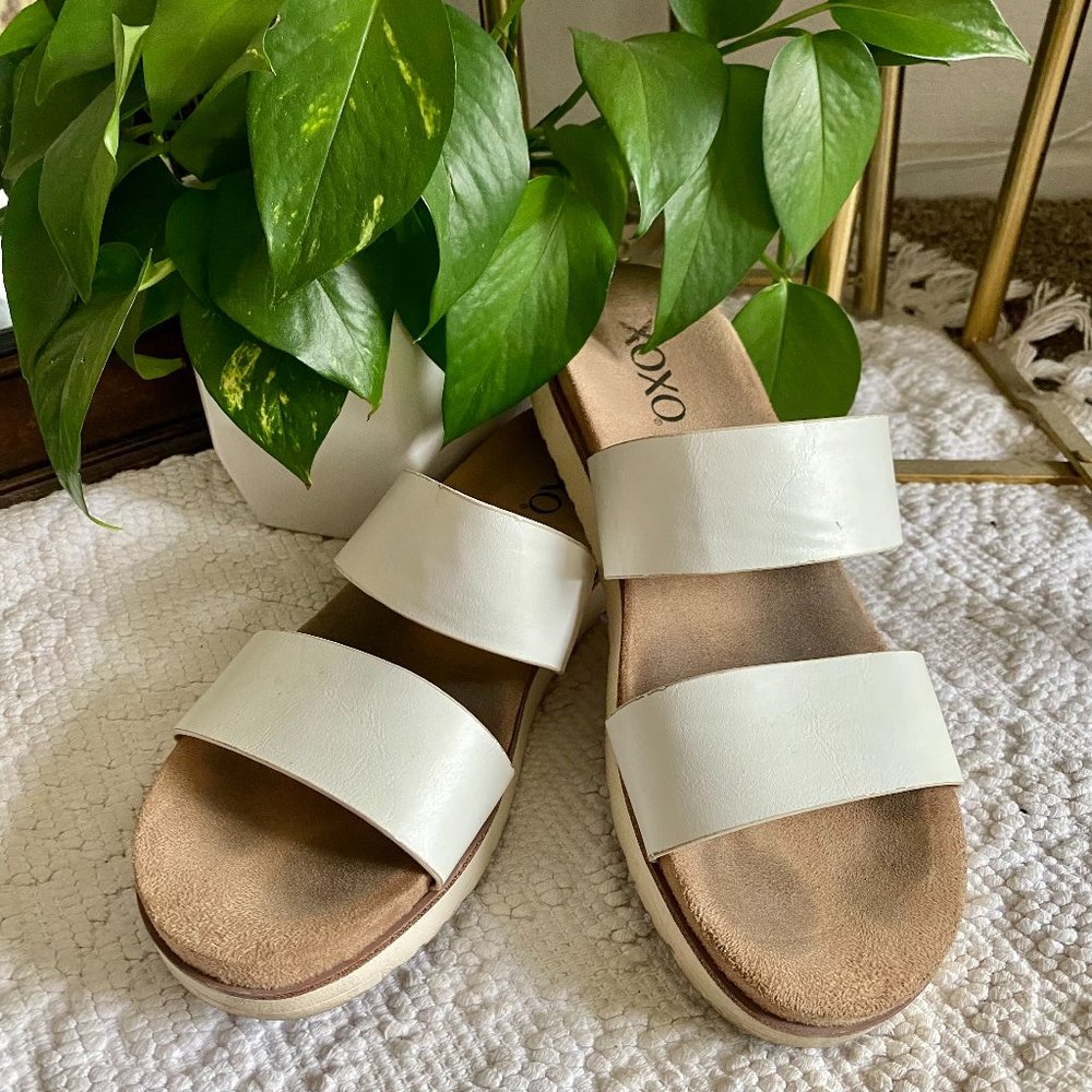 White Platform Sandals Size 9